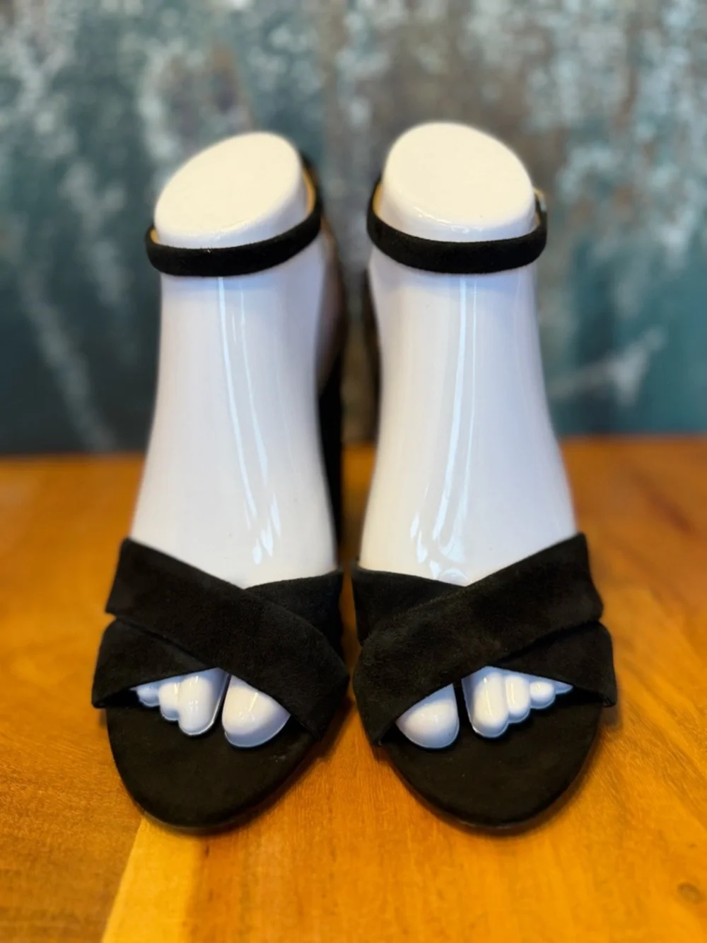 Sam‎ Edelman Classic 2010s Black Suede Block Heel Sandals 7